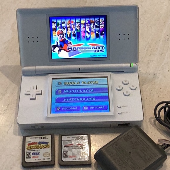 Nintendo DS Lite Console Handheld System & AC Battery Charger Mario Kart Game - Picture 3 of 16